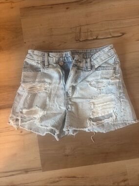American Eagle Outfitters Distressed Light Wash Denim Shorts